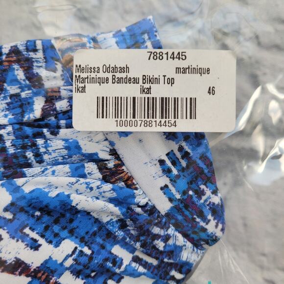 Melissa Odabash Martinique Blue Print Bandeau Bikini size Large - Picture 11 of 13